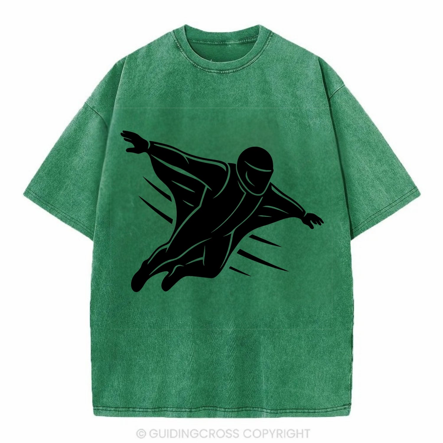 Wingsuit flyer gliding - Vintage T-shirt - Forest Mist(Green)