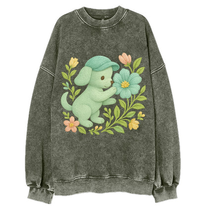 Mint Puppy - Vintage Sweatshirt - Forest Mist(Green)