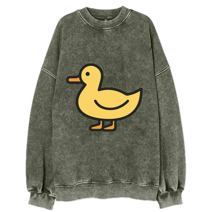 Duck - Yellow mallard flat side profile - Vintage Sweatshirt - Forest Mist(Green)