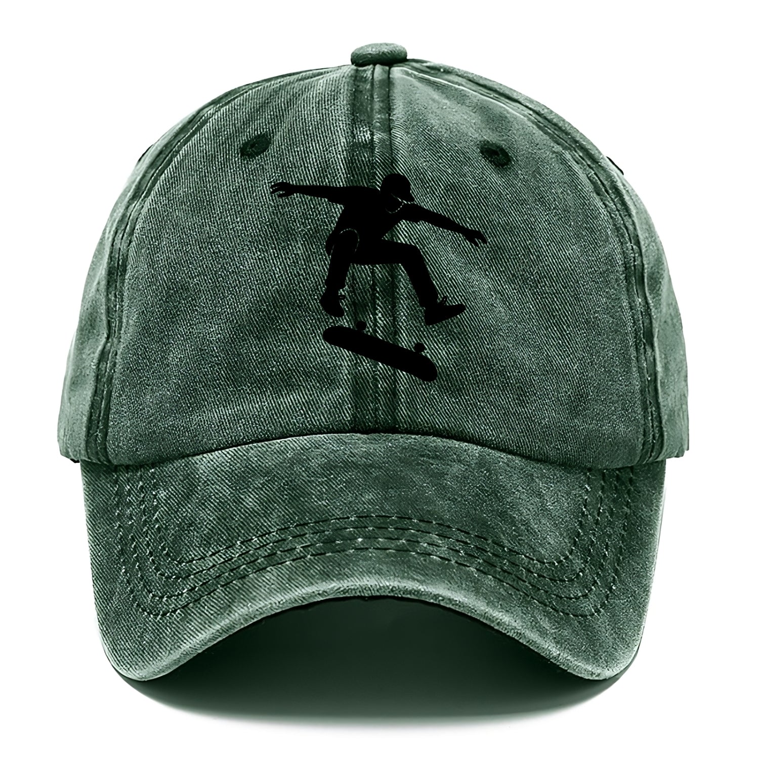 Skateboarder doing kickflip trick - Classic Cap - Forest Mist(Green)