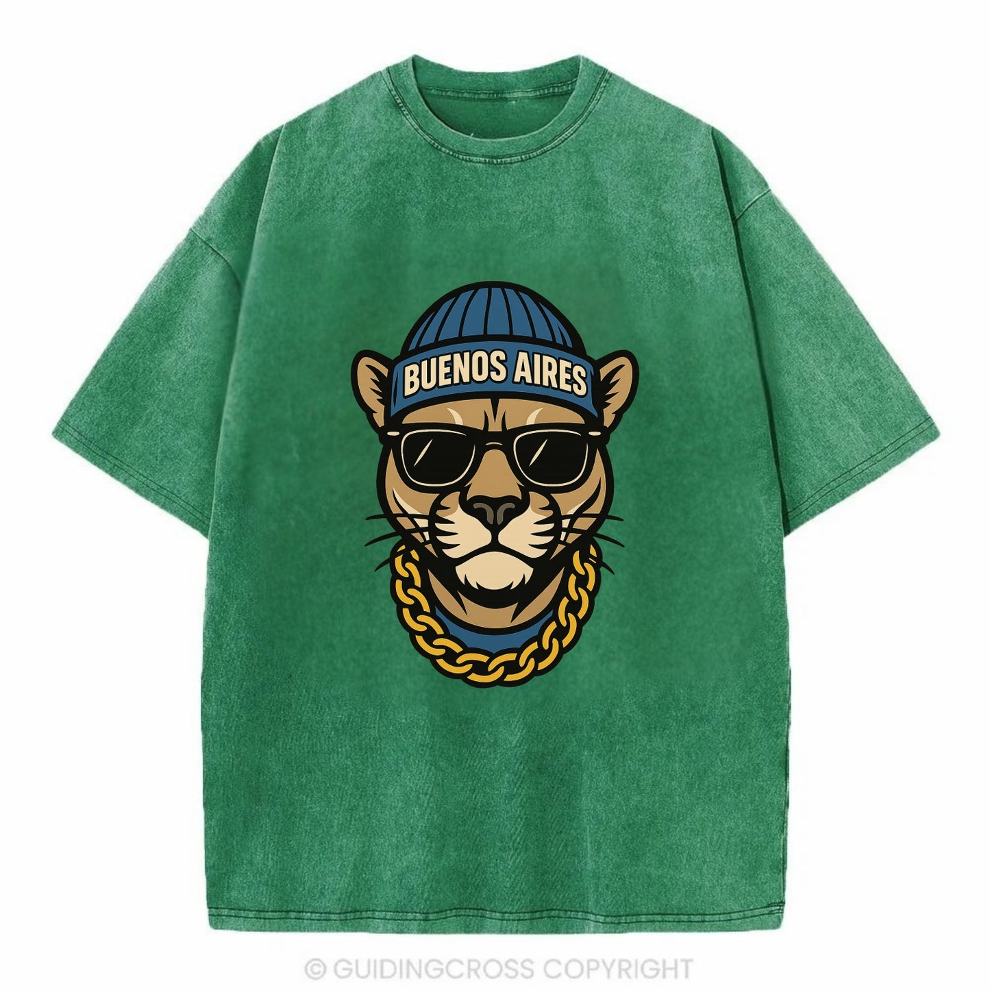 Buenos Aires Puma - Vintage T-shirt - Forest Mist(Green)