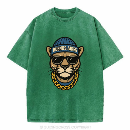 Buenos Aires Puma - Vintage T-shirt - Forest Mist(Green)