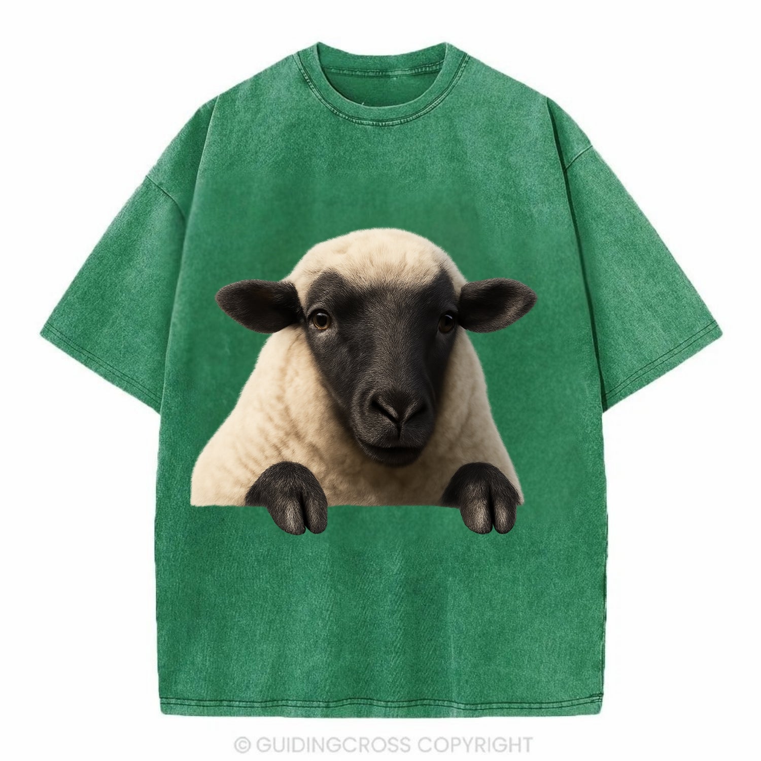Sheep  - Vintage T-shirt - Forest Mist(Green)