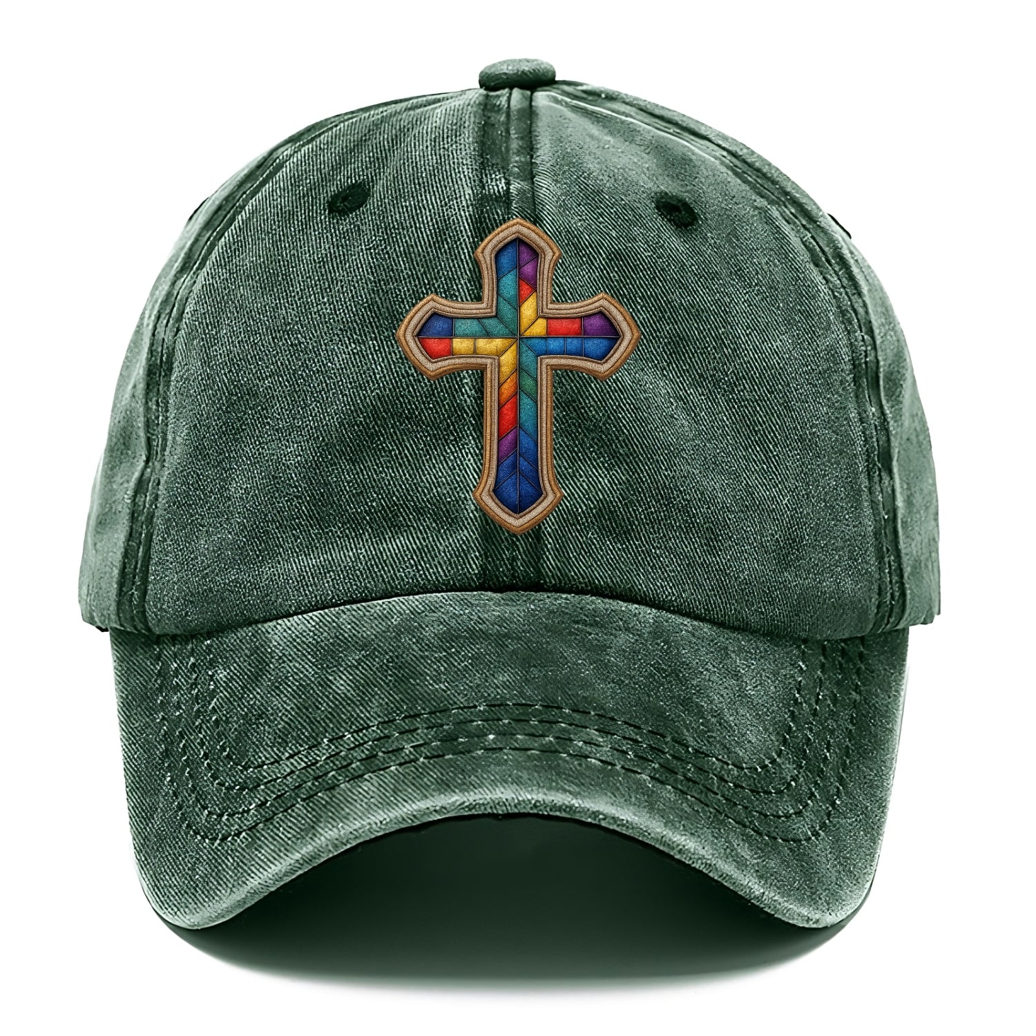 Stained Glass Cross  - Classic Cap - Forest Mist(Green)