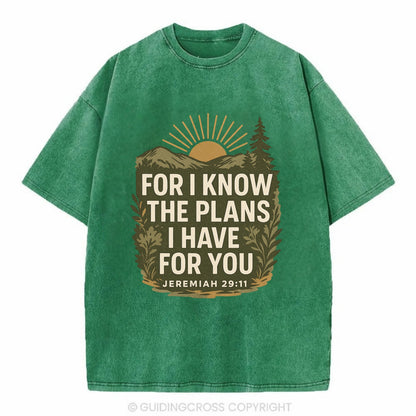 Jeremiah 29:11 Sunrise - Vintage T-shirt - Forest Mist(Green)