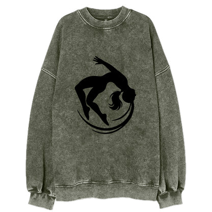 Gymnast mid-backflip rotation - Vintage Sweatshirt - Forest Mist(Green)