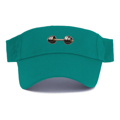 Embroidered patch design - WEIGHTLIFTING BARBELL - heavy barbell with plates in silver and - Visor - Forest Mist(Green)