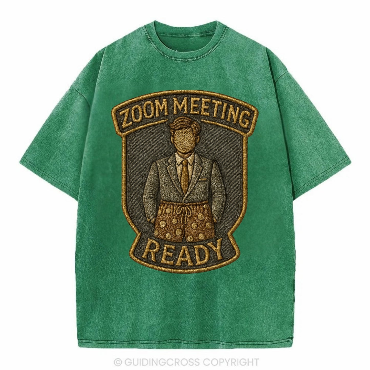Zoom Meeting Ready  - Vintage T-shirt - Forest Mist(Green)