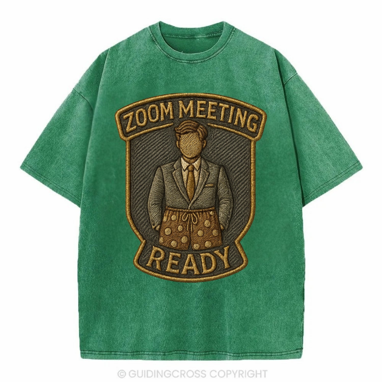 Zoom Meeting Ready  - Vintage T-shirt - Forest Mist(Green)