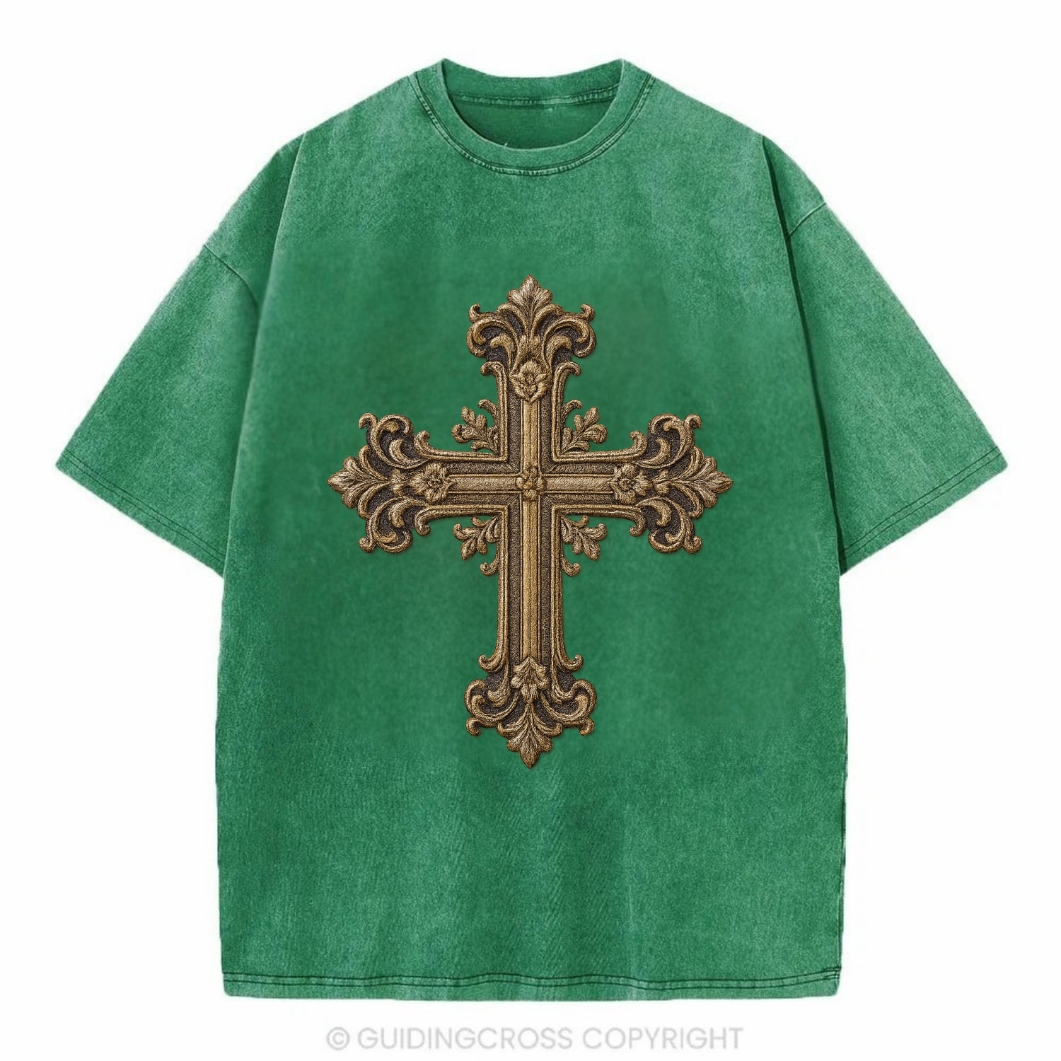 Victorian Cross  - Vintage T-shirt - Forest Mist(Green)