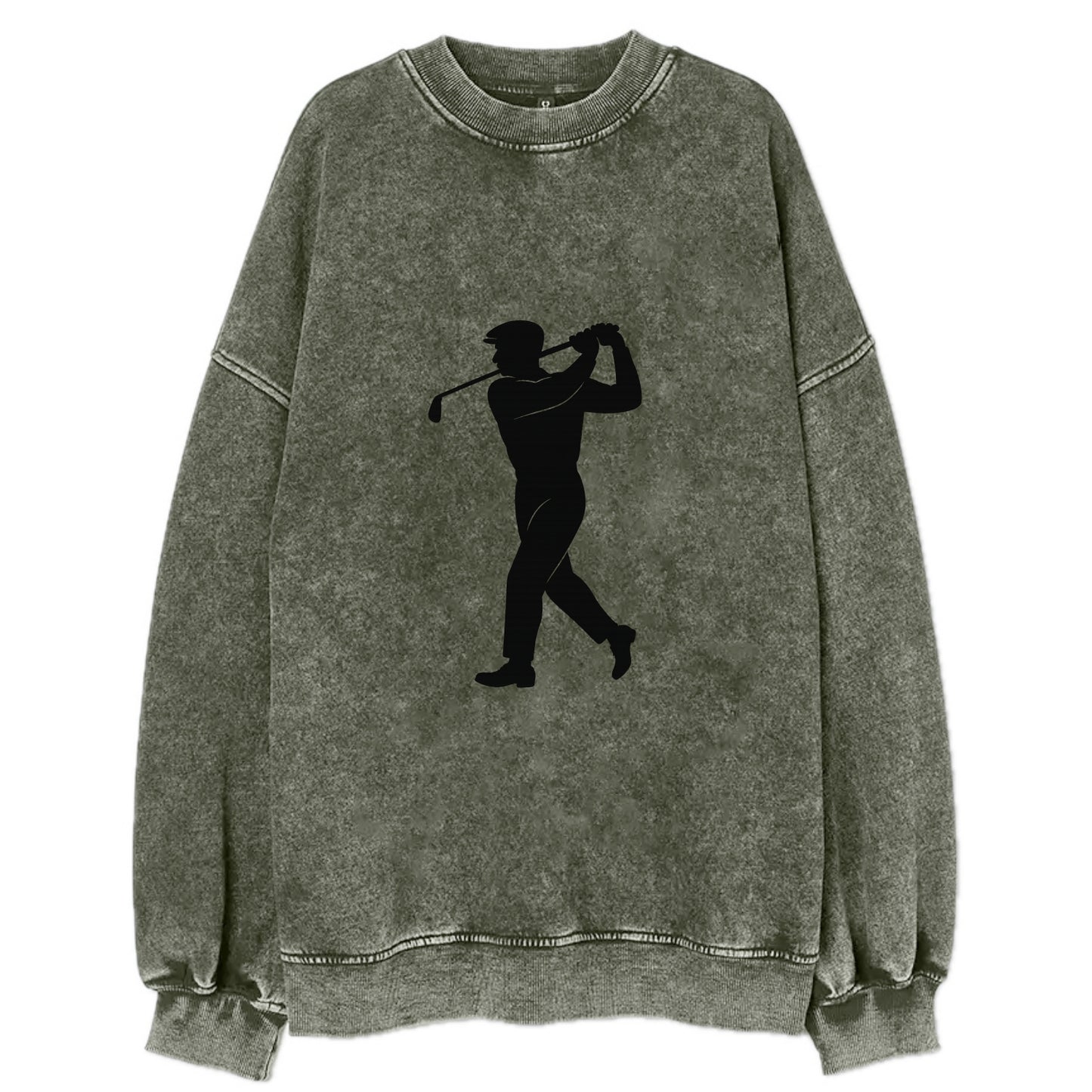 Golfer perfect swing follow-through - Vintage Sweatshirt - Forest Mist(Green)