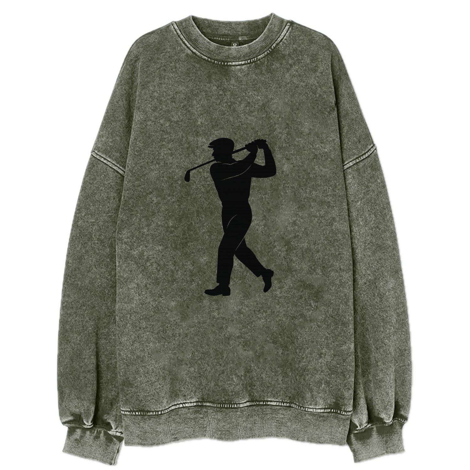 Golfer perfect swing follow-through - Vintage Sweatshirt - Forest Mist(Green)