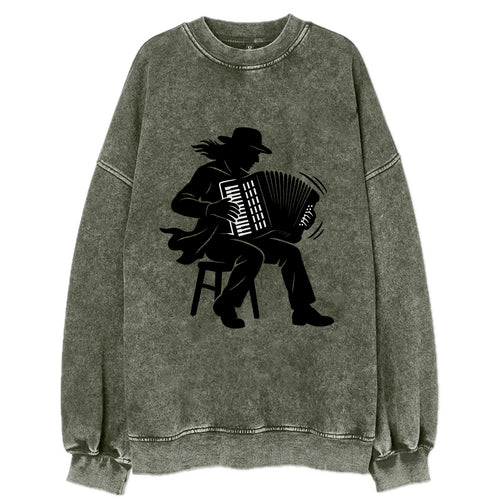 Accordion player street musician - Vintage Sweatshirt