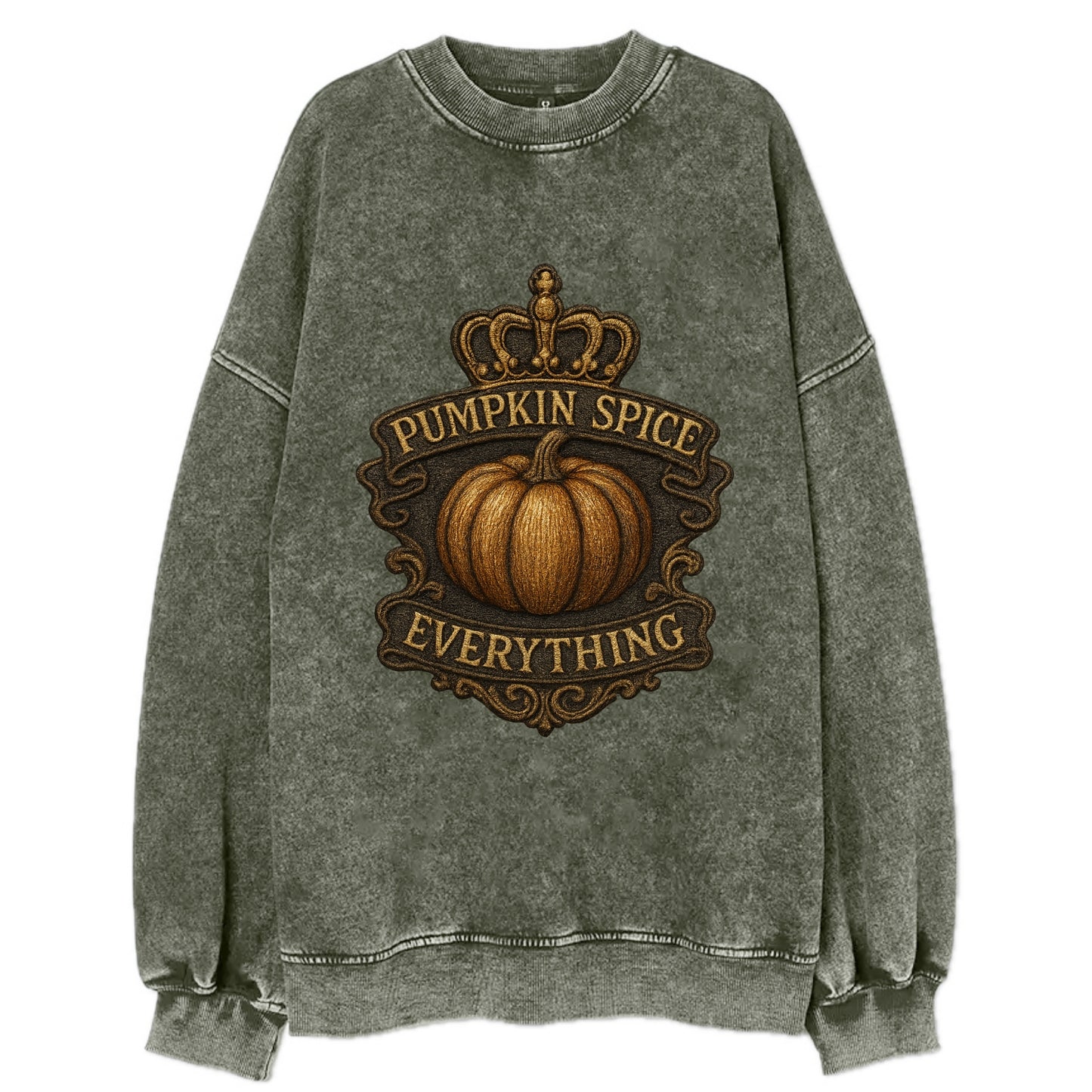 Pumpkin Spice Everything  - Vintage Sweatshirt - Forest Mist(Green)