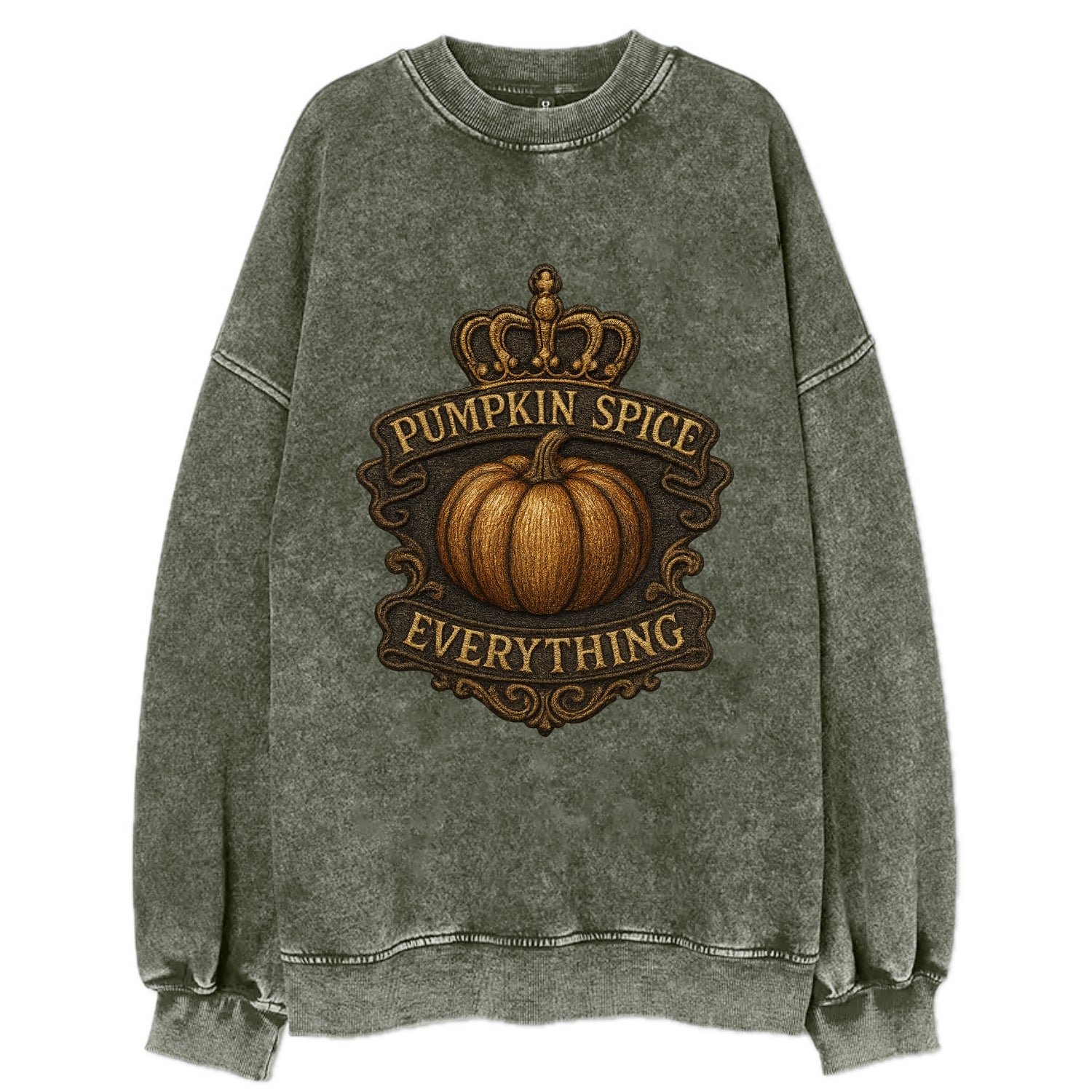 Pumpkin Spice Everything  - Vintage Sweatshirt - Forest Mist(Green)