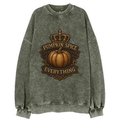 Pumpkin Spice Everything  - Vintage Sweatshirt - Forest Mist(Green)