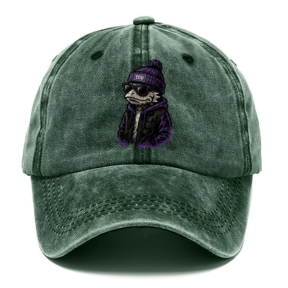 Fort Worth Frog wearing TCU beanie with horned patch - Classic Cap - Forest Mist(Green)