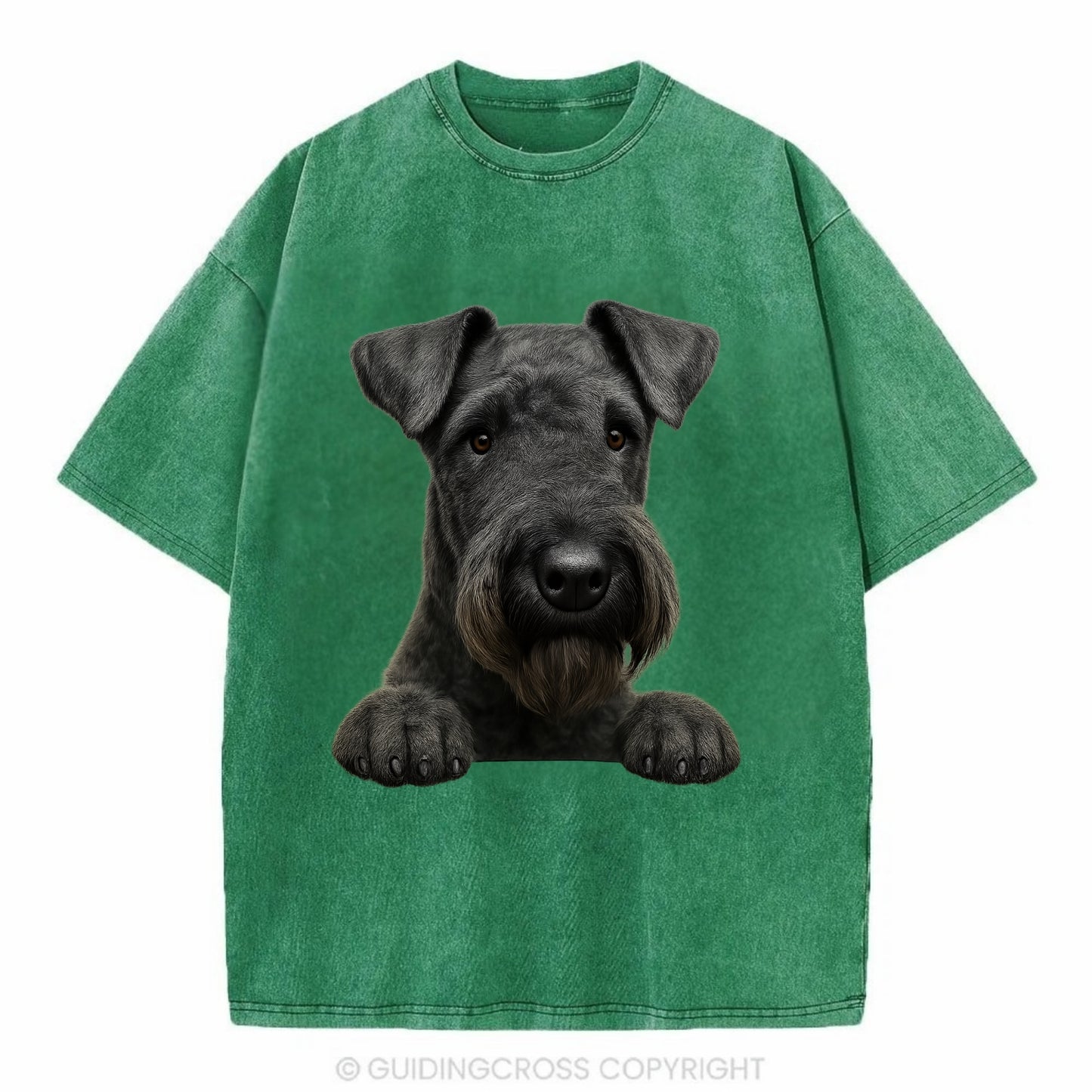 Kerry Blue Terrier  - Vintage T-shirt - Forest Mist(Green)