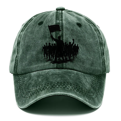 Crowd of protesters marching - solidarity movement ink painting - Classic Cap - Forest Mist(Green)