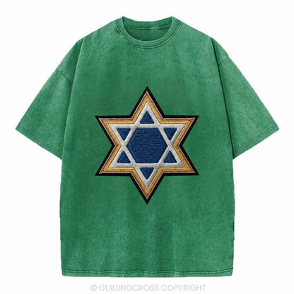 Star of David - Vintage T-shirt - Forest Mist(Green)