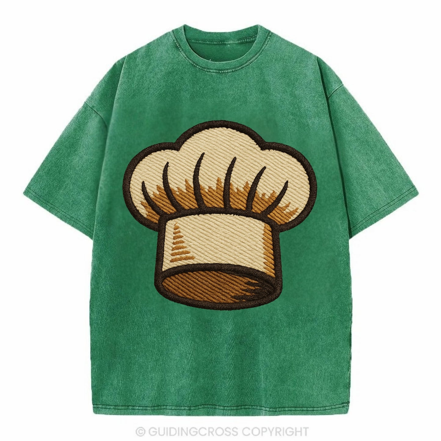 Chef Hat  - Vintage T-shirt - Forest Mist(Green)