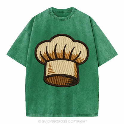 Chef Hat  - Vintage T-shirt - Forest Mist(Green)