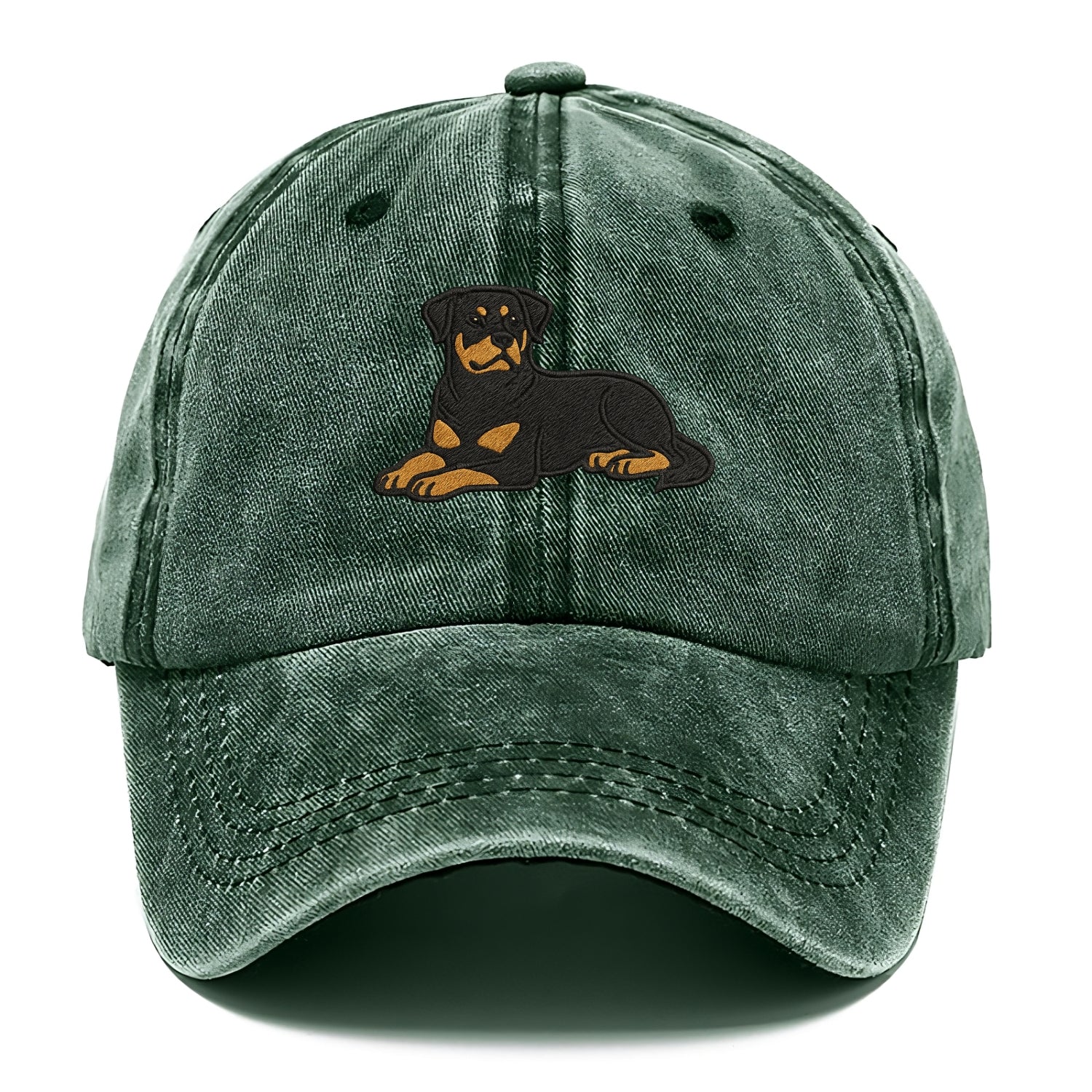 Rottweiler - Black and tan relaxed lying Classic Cap - Forest Mist(Green)