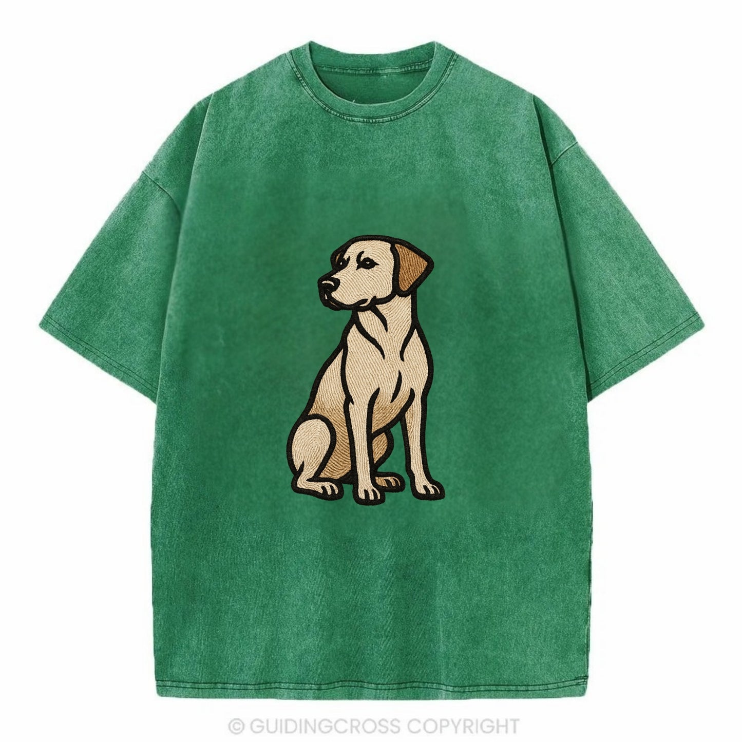 Rhodesian Ridgeback - Red wheaten sittin Vintage T-shirt - Forest Mist(Green)