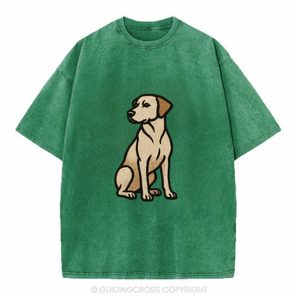 Rhodesian Ridgeback - Red wheaten sittin Vintage T-shirt - Forest Mist(Green)