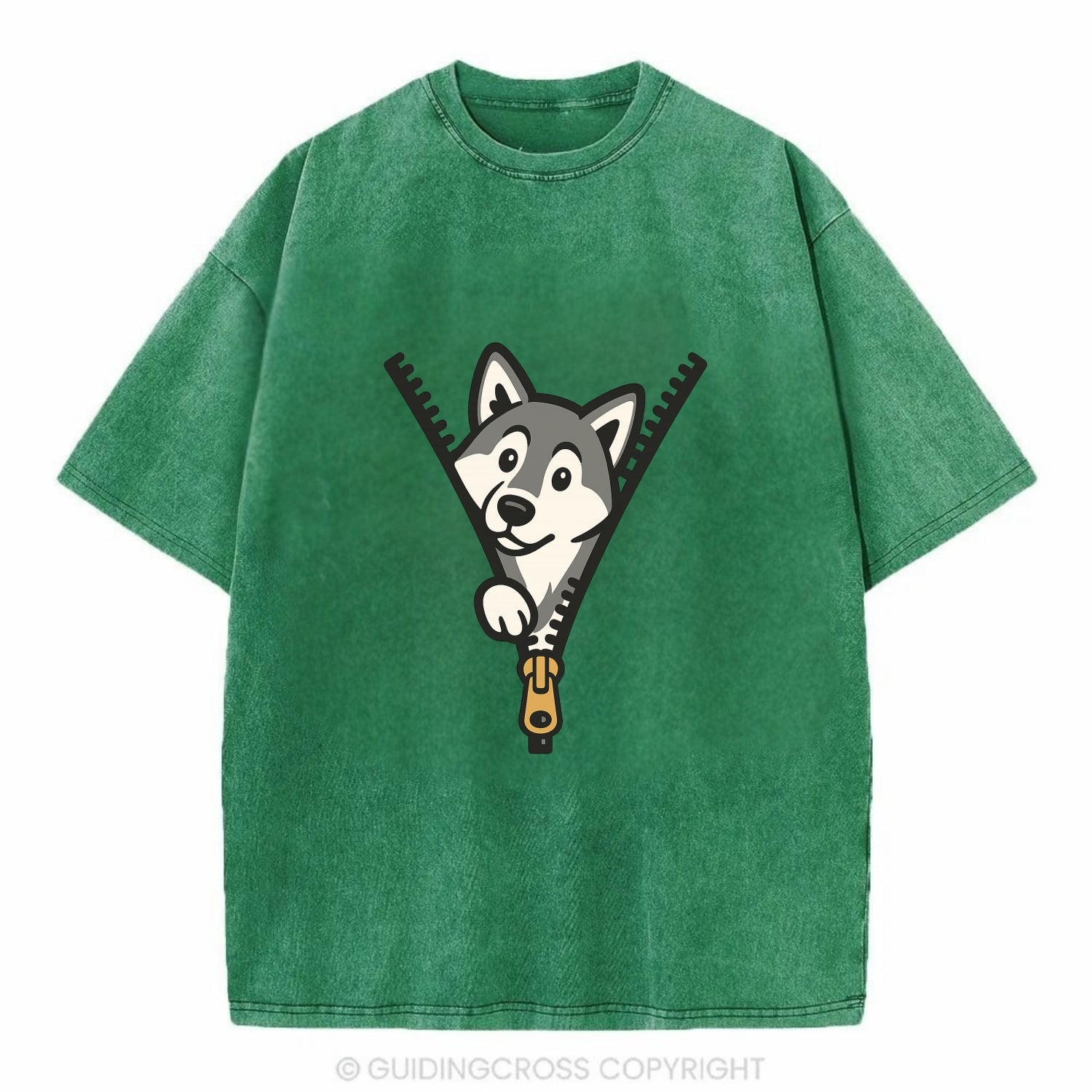 Alaskan Malamute - Vintage T-shirt - Forest Mist(Green)
