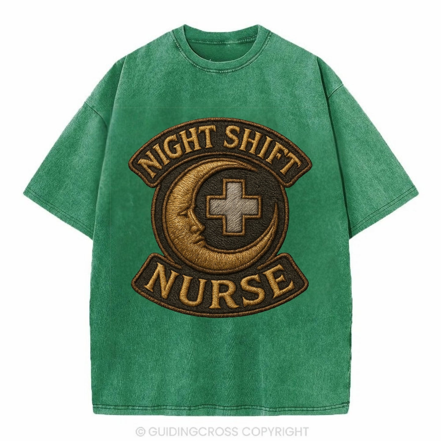 Night Shift Nurse  - Vintage T-shirt - Forest Mist(Green)