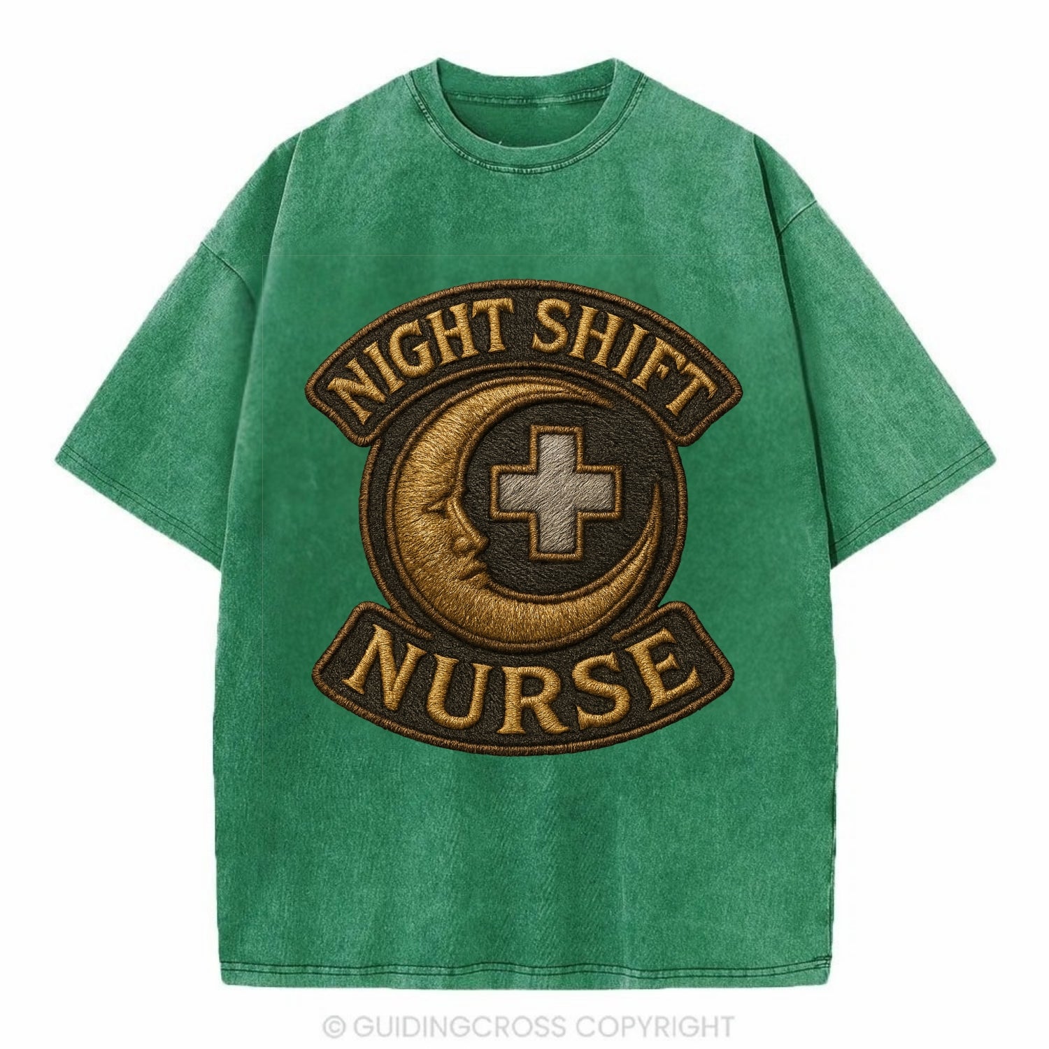 Night Shift Nurse  - Vintage T-shirt - Forest Mist(Green)