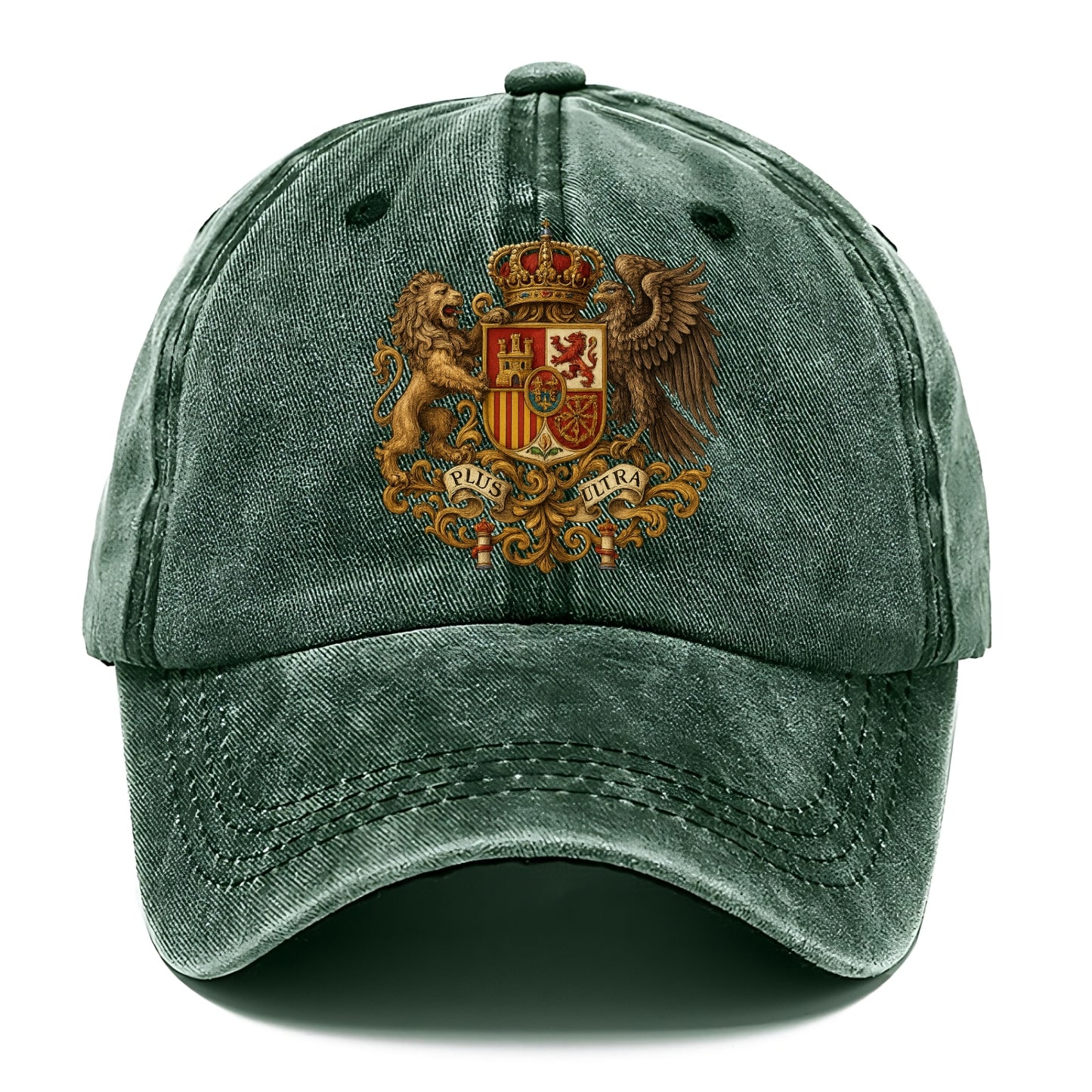Spain Royal Logo (traditional Corona Real Española, Plus Ultra Banner, Premium Emblem) Classic Cap - Forest Mist(Green)