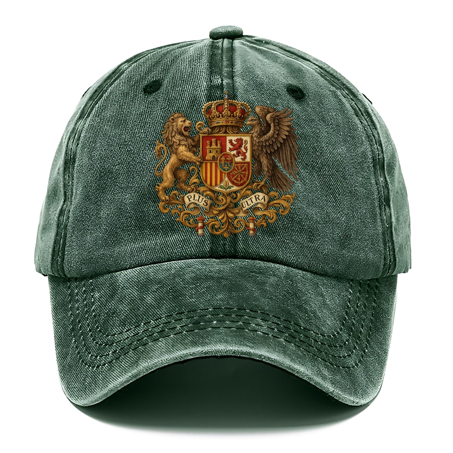 Spain Royal Logo (traditional Corona Real Española, Plus Ultra Banner, Premium Emblem) Classic Cap - Forest Mist(Green)