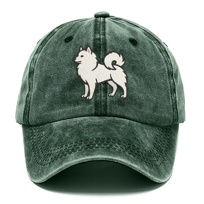 American Eskimo Dog - White spitz embroidered standing design - Classic Cap - Forest Mist(Green)