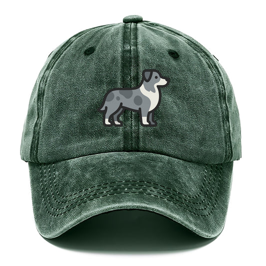 Australian Shepherd - Blue merle flat side profile - Classic Cap - Forest Mist(Green)