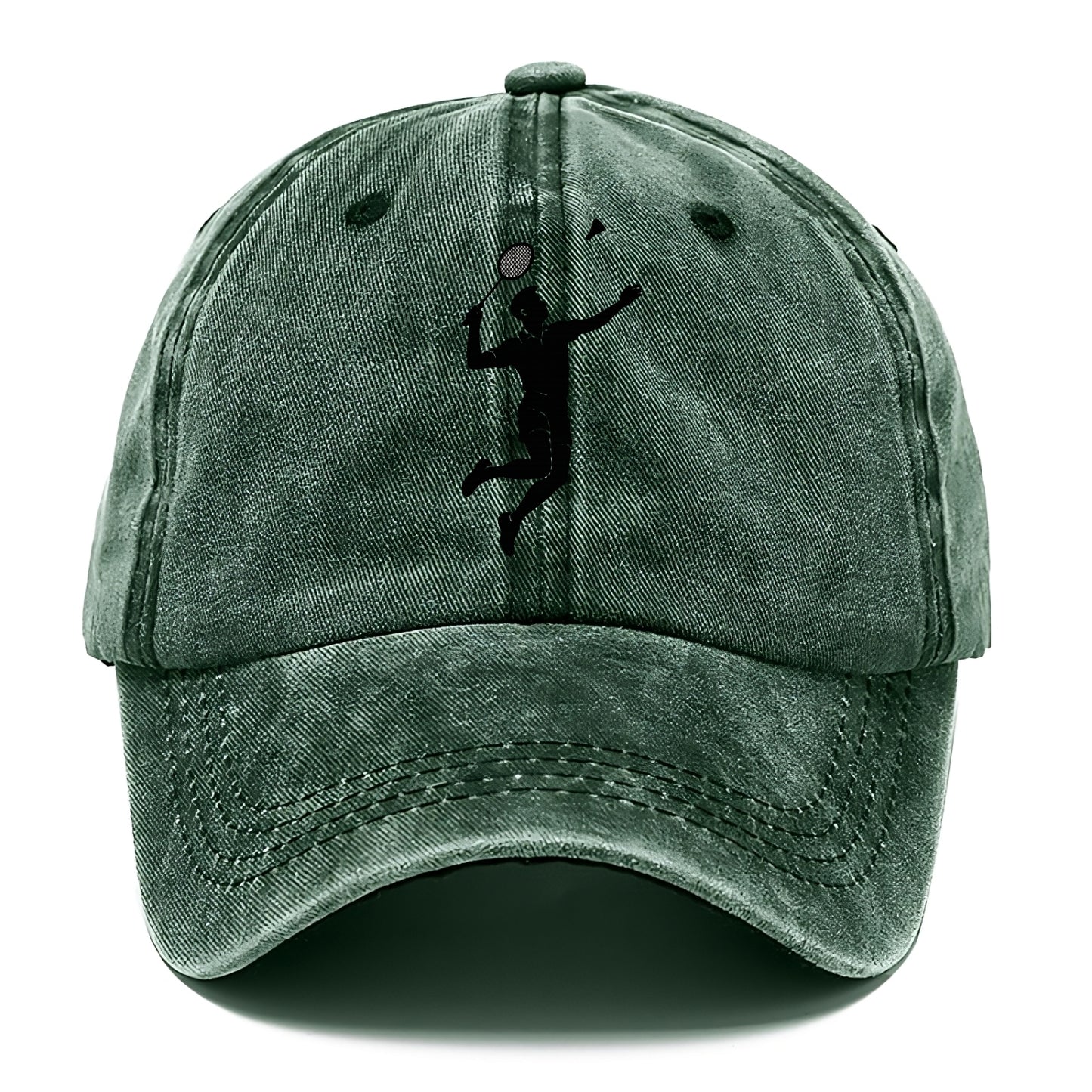Badminton player jumping for a smash - Classic Cap - Forest Mist(Green)