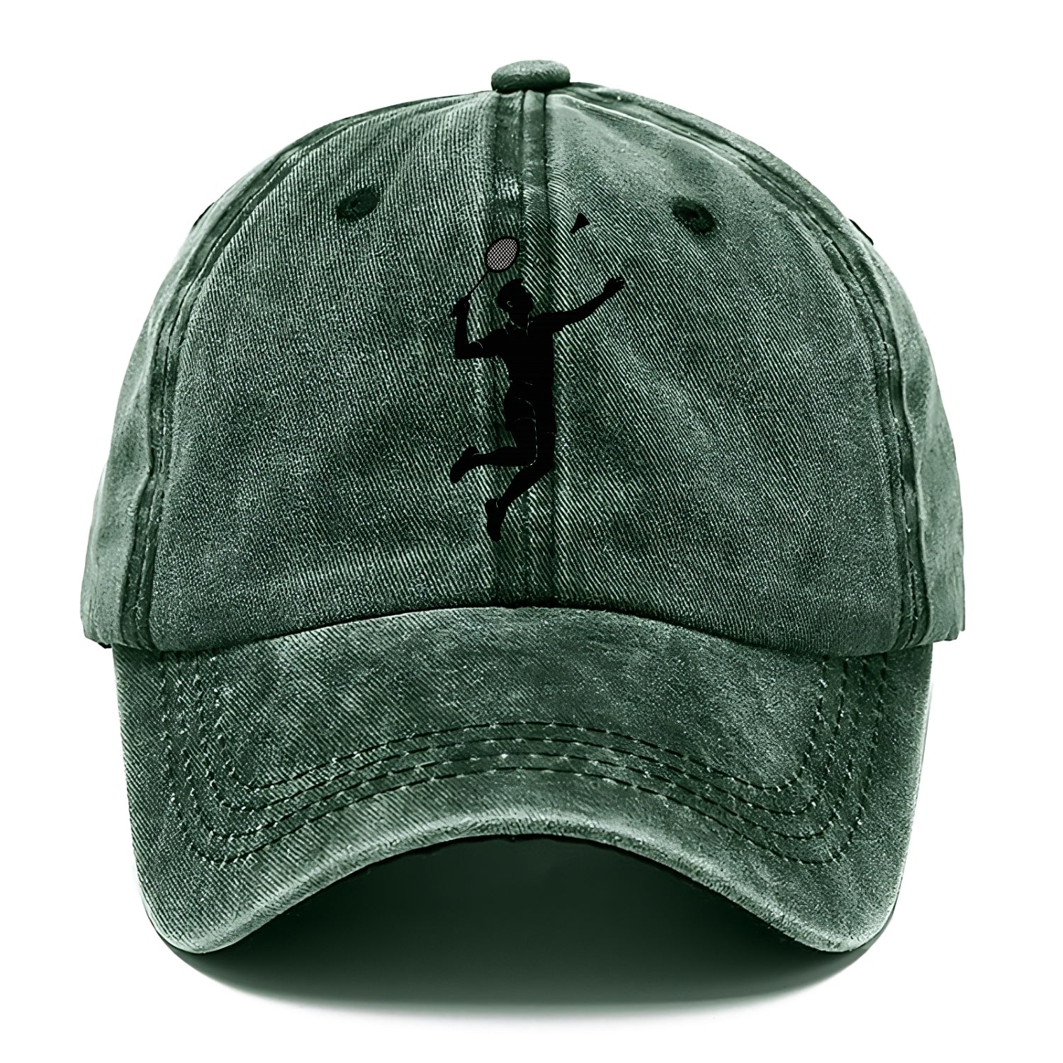 Badminton player jumping for a smash - Classic Cap - Forest Mist(Green)