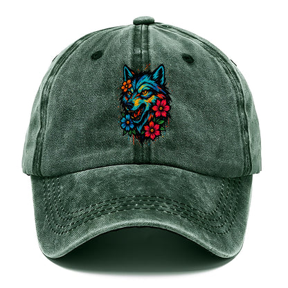 Floral Wolf Garden  - Classic Cap - Forest Mist(Green)