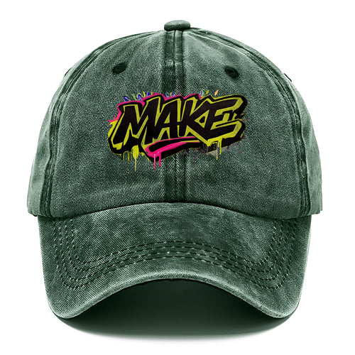 Bold typography design - MAKE - creating, producing, doing - Classic Cap