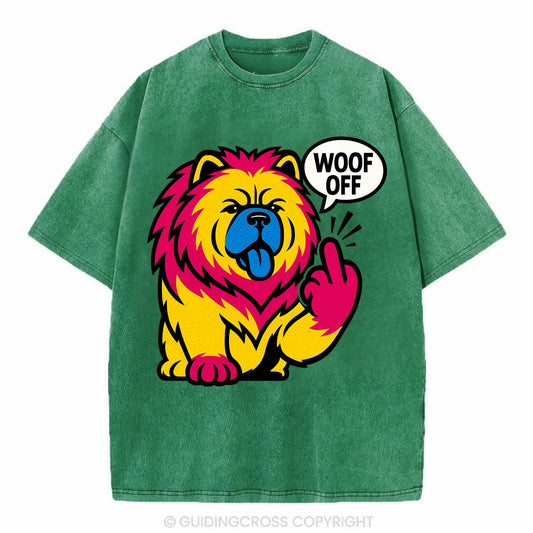 Chow Chow with lion mane and blue-black tongue, fluffy dignified paw up with sass - Vintage T-shirt - Forest Mist(Green)