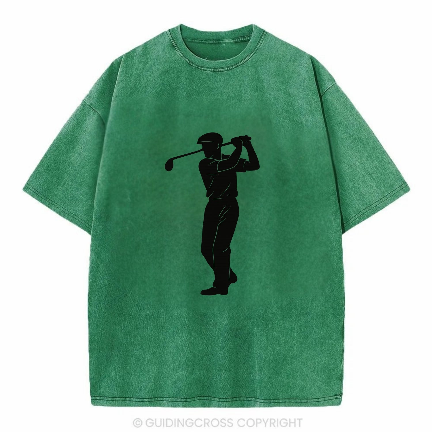 Golfer mid-swing with driver - Vintage T-shirt - Forest Mist(Green)