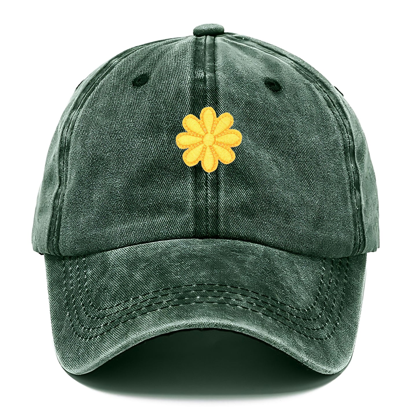 Gorra clásica Pandaize con diseño floral bordado en amarillo. Gorra de béisbol ajustable para hombre y mujer. Protección solar. Estilo casual y deportivo.