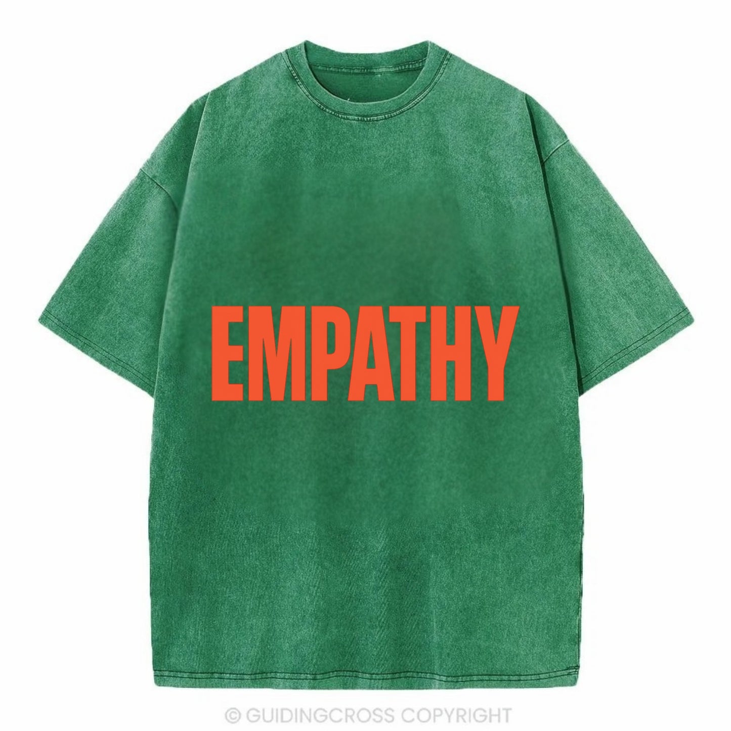 Bold typography design - "EMPATHY" - understanding others, emotional connection - Vintage T-shirt - Forest Mist(Green)