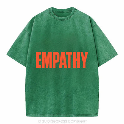 Bold typography design - "EMPATHY" - understanding others, emotional connection - Vintage T-shirt - Forest Mist(Green)