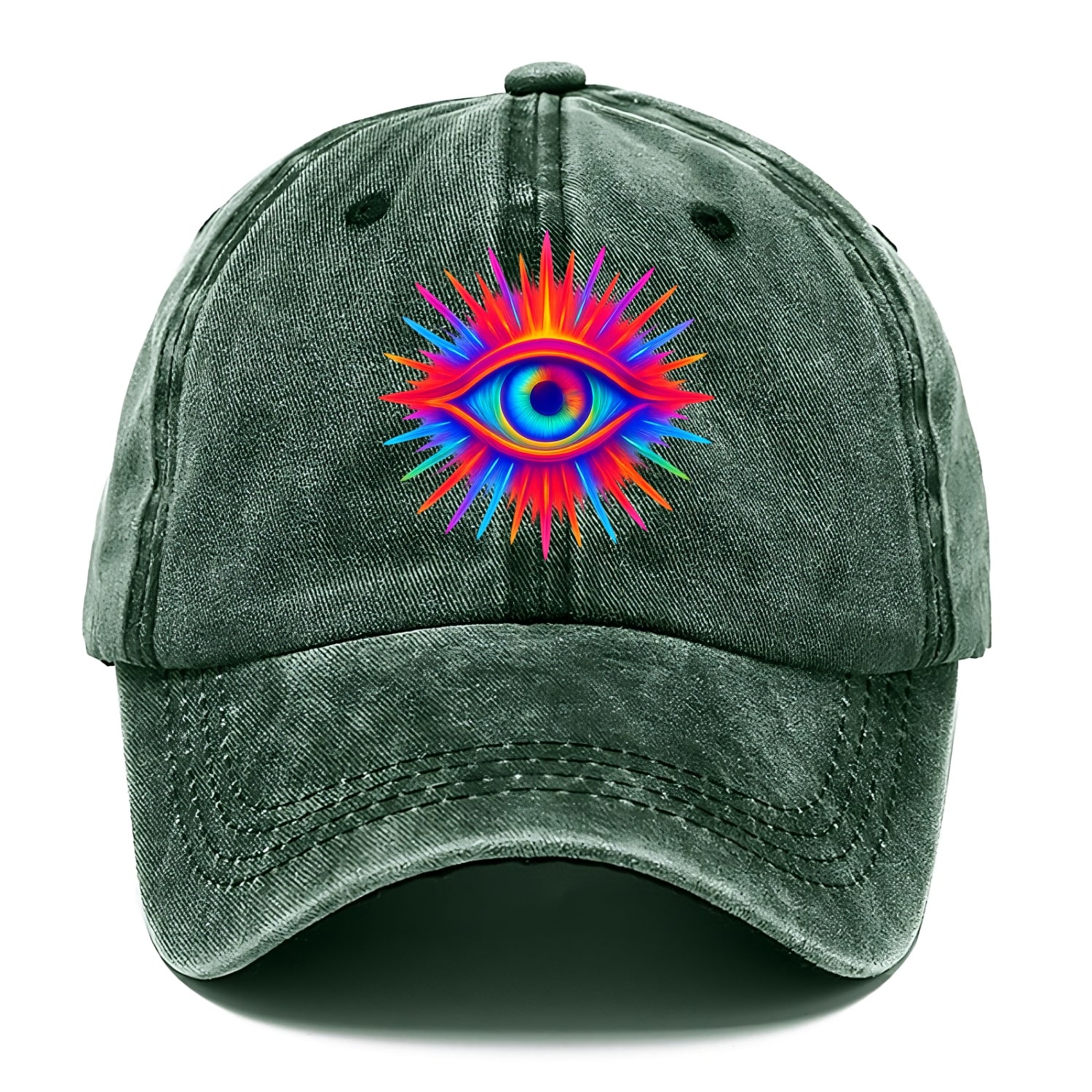 Rainbow Third Eye - Prismatic eye radiat Classic Cap - Forest Mist(Green)