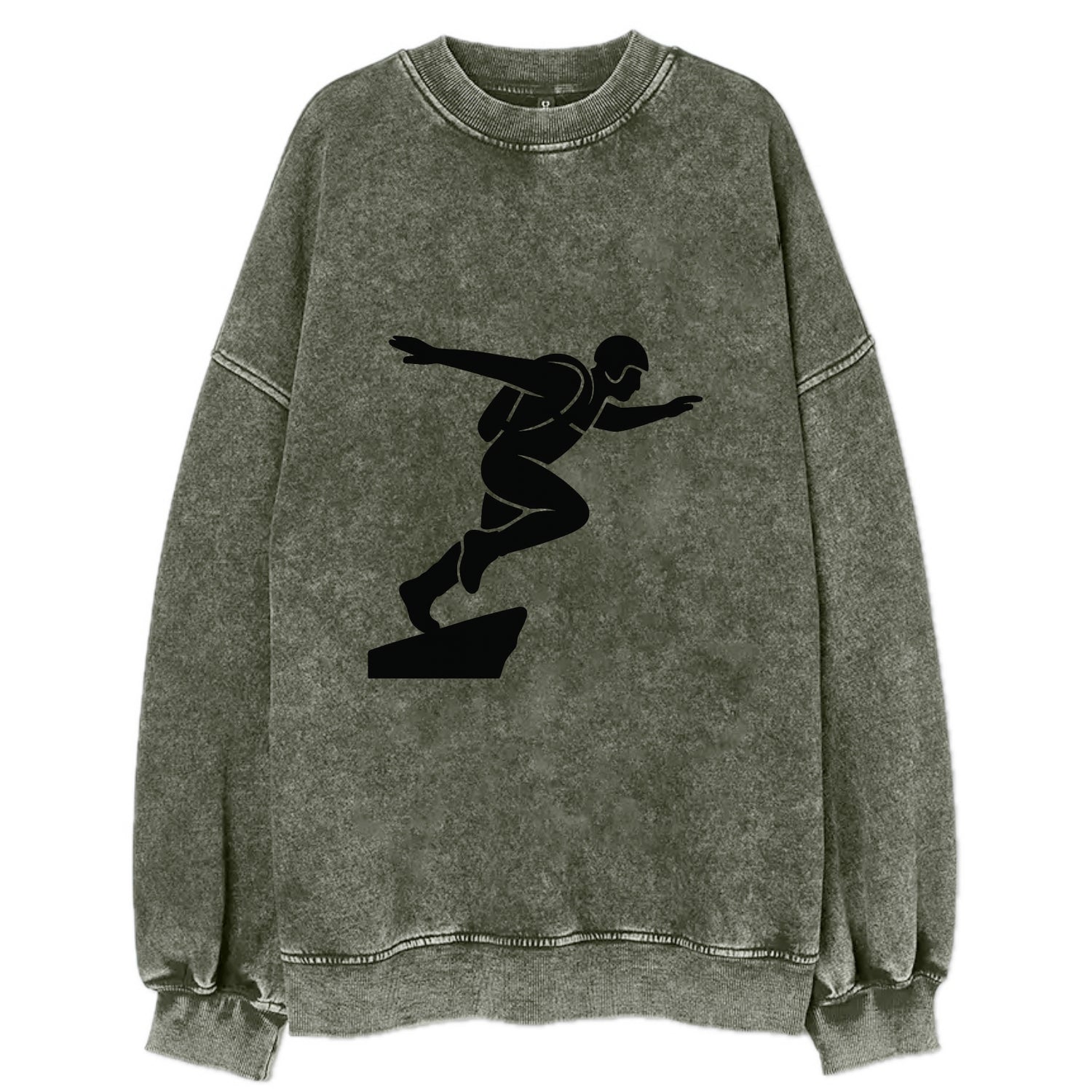 Base jumper launching off - Vintage Sweatshirt - Forest Mist(Green)