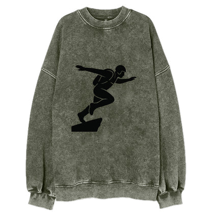Base jumper launching off - Vintage Sweatshirt - Forest Mist(Green)