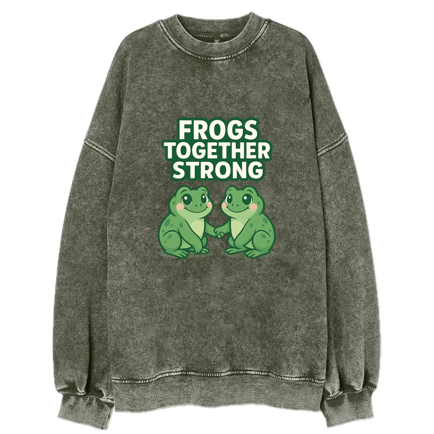 Frogs Together Strong 2 - Vintage Sweatshirt - Forest Mist(Green)
