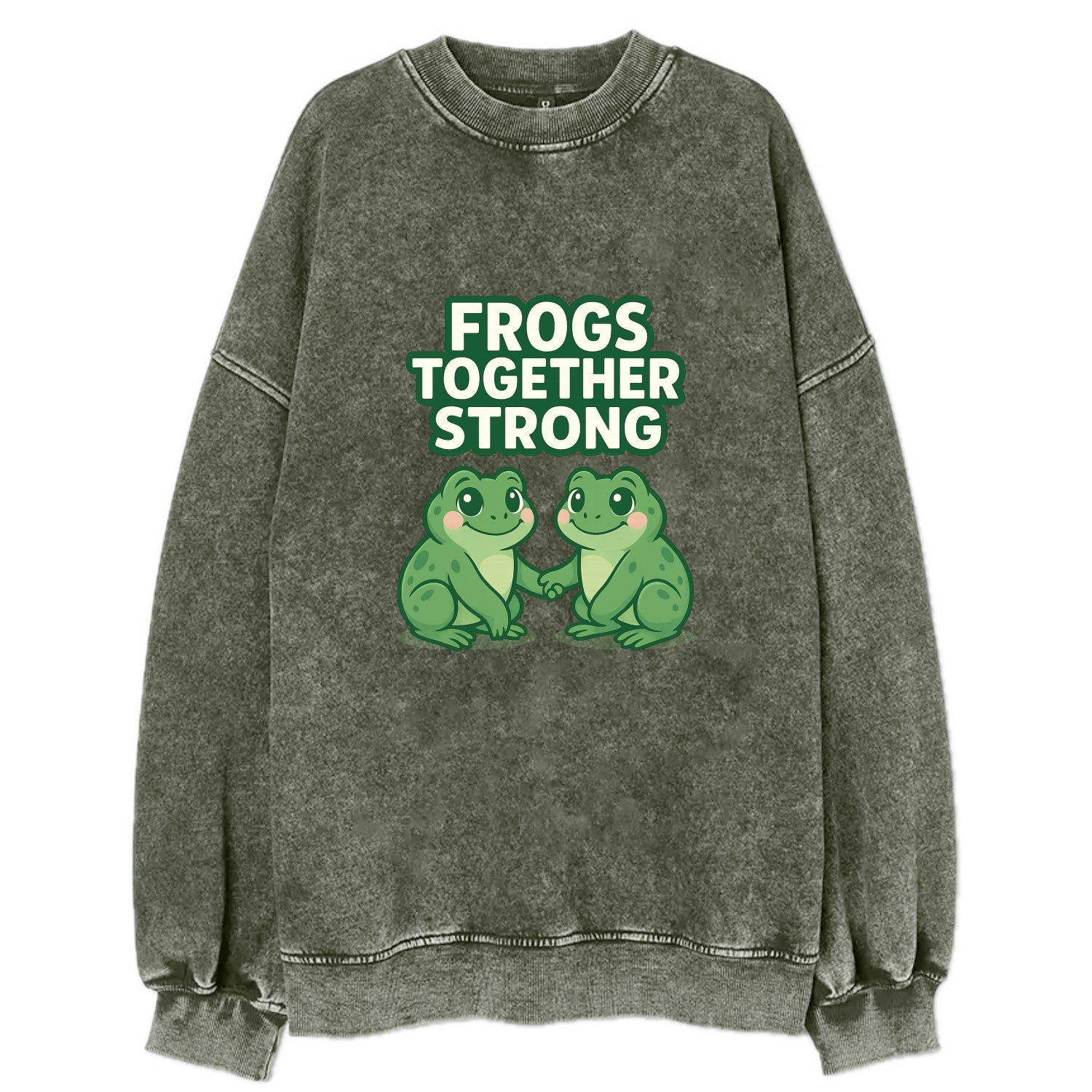 Frogs Together Strong 2 - Vintage Sweatshirt - Forest Mist(Green)